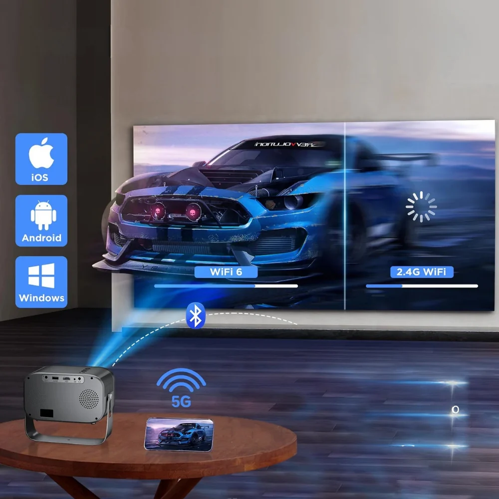 Portable Projector Mini 4K Projector Compact Lightweight - Image 2